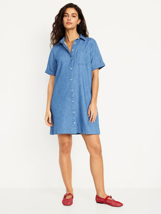 Vestido Camisero Denim de Algodón
