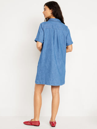 Vestido Camisero Denim de Algodón