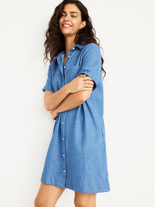 Vestido Camisero Denim de Algodón