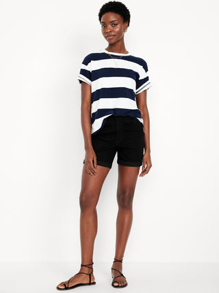 Short Denim Talle Alto con Bolsillos