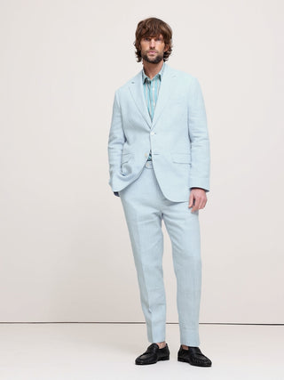 Blazer Regular Fit con Bolsillos de Lino