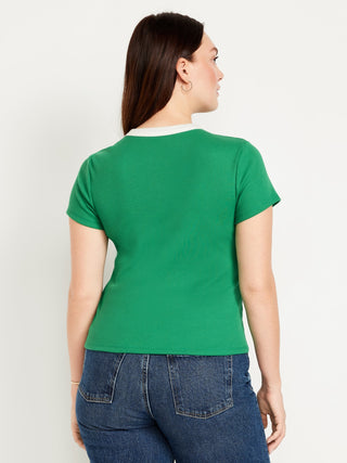 Camiseta Cuello Redondo de Algodón