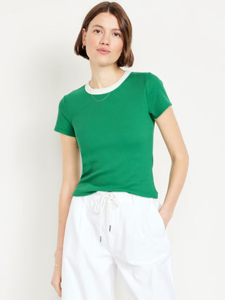 Camiseta Cuello Redondo de Algodón