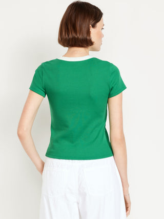 Camiseta Cuello Redondo de Algodón