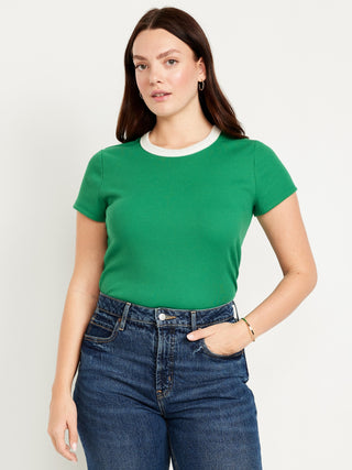 Camiseta Cuello Redondo de Algodón