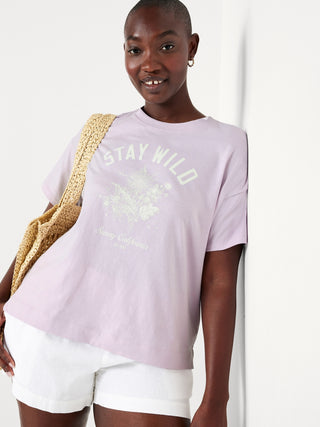 Camiseta Manga Corta con Gráfico de Algodón