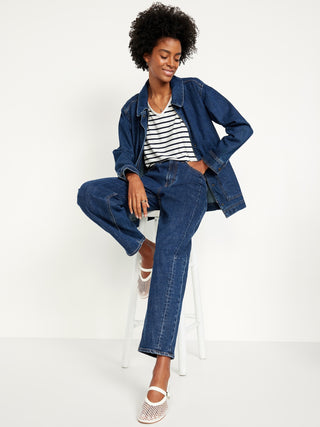 Camiseta Cuello V con Estampado Rayas