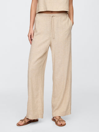 Pantalón con Cintura Elástica de Lino