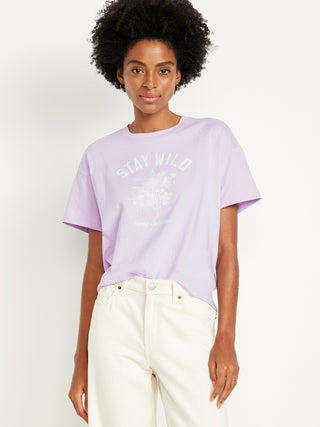 Camiseta Manga Corta con Gráfico de Algodón