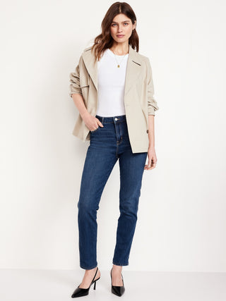 Jeans delgados vintage de cintura alta.