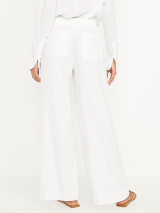 Pantalón Ancho Talle Alto de Lino