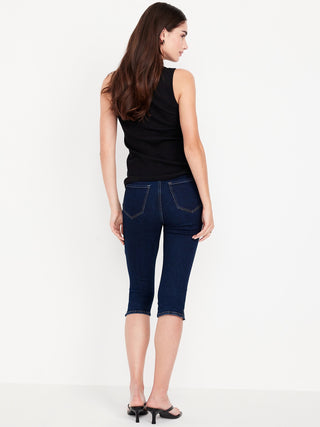 Jeans Capri Talle Alto con Bolsillos