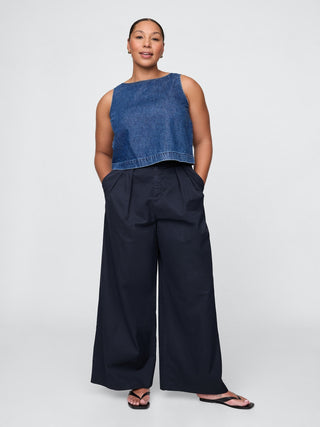 Pantalón Talle Alto con Pinzas Delanteras