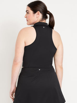 Polo Deportiva sin Mangas con Zipper
