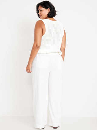 Pantalón Ancho Talle Alto de Lino