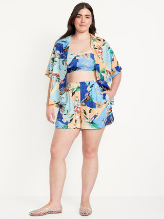 Short Talle Alto con Cintura Elástica Estampado