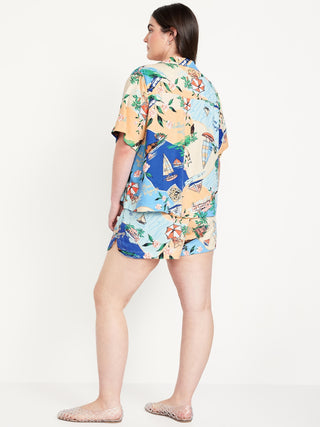 Short Talle Alto con Cintura Elástica Estampado