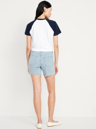 Short Denim Talle Alto con Bolsillos