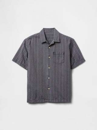 Camisa Manga Corta con Estampado de Rayas, Niño