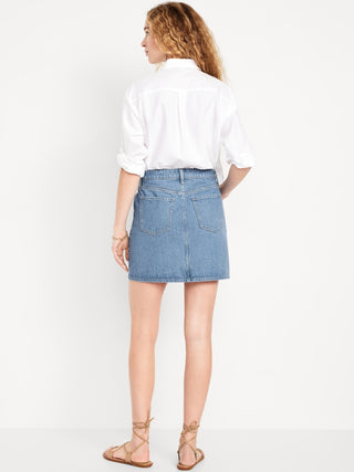 Enagua Denim Talle Medio con Bolsillos