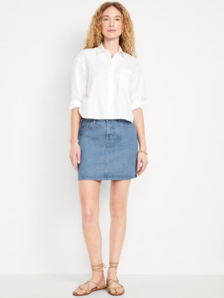 Enagua Denim Talle Medio con Bolsillos