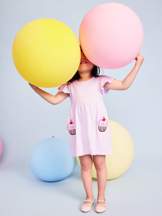 Vestido Manga Corta con Volante, Niña