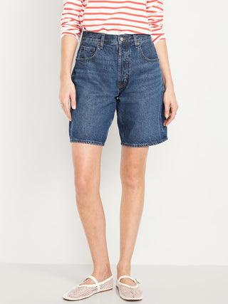 Bermuda Denim Talle Medio con Bolsillos