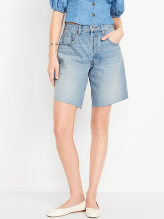 Bermuda Denim Talle Medio con Bolsillos