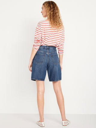 Bermuda Denim Talle Medio con Bolsillos