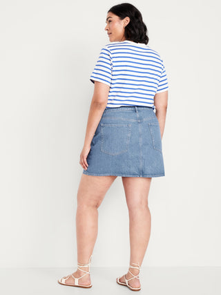 Enagua Denim Talle Medio con Bolsillos