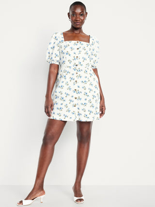 Vestido de Botones con Estampado Floral