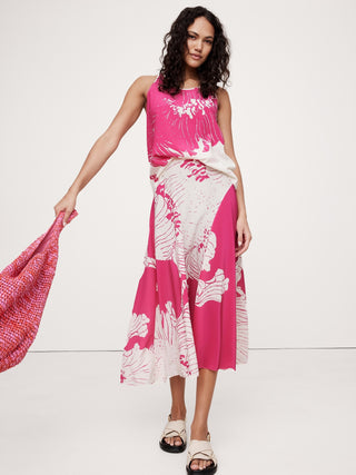 Enagua Midi de Seda con Estampado