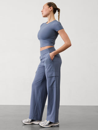 Pantalón Cargo Talle Alto con Bolsillos