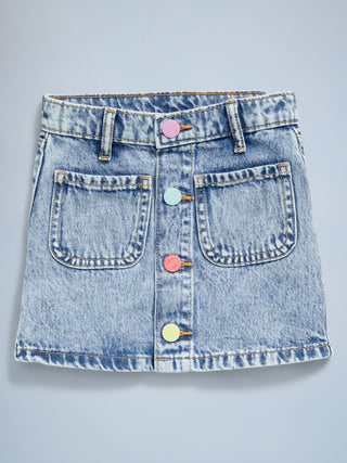 Enagua Denim con Detalle de Botones, Bebé