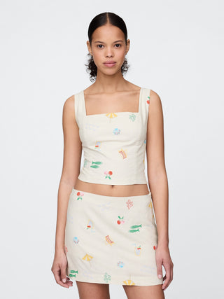 Blusa Cuello Cuadrado con Estampado