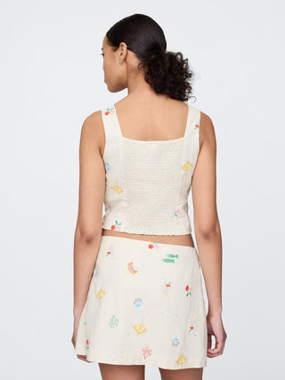 Blusa Cuello Cuadrado con Estampado