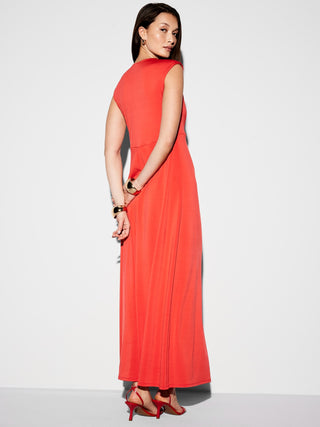 Vestido sin Mangas con Detalle Drapeado