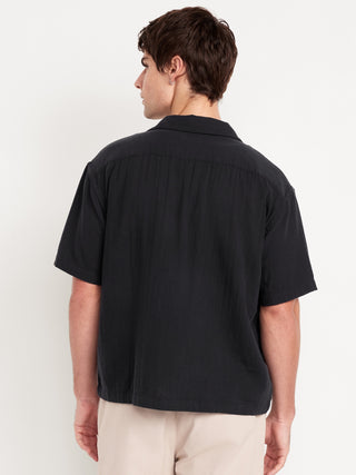 Camisa Manga Corta con Bolsillo de Algodón