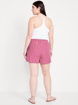 Short Talle Alto con Cintura Elástica de Rayas