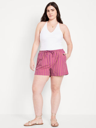 Short Talle Alto con Cintura Elástica de Rayas