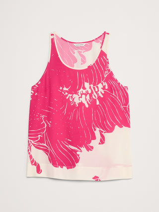 Blusa sin Mangas de Seda con Estampado