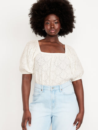 Blusa Manga Corta Detalle de Encaje