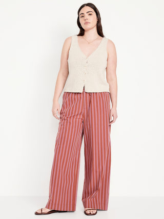 Pantalón con Cintura Elástica Estampado de Rayas