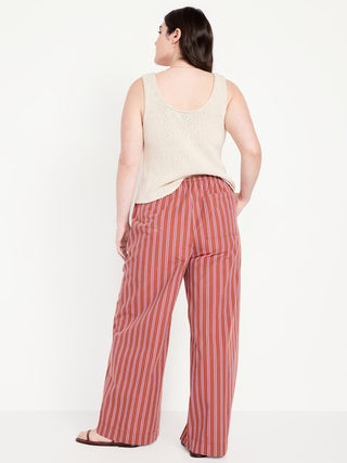 Pantalón con Cintura Elástica Estampado de Rayas