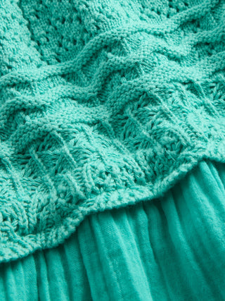 Vestido Cuello Cuadrado de Algodón, Niña