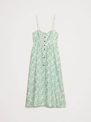 Vestido Largo con Botones Estampado