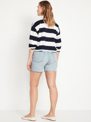 Short Denim Talle Alto con Bolsillos