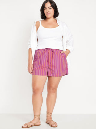 Short Talle Alto con Cintura Elástica de Rayas