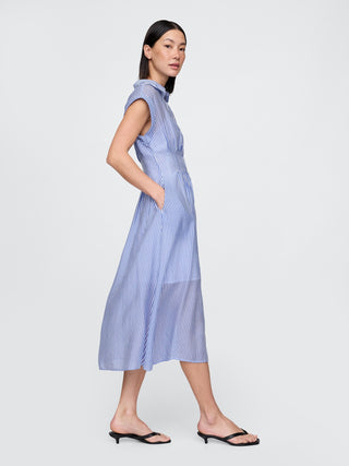 Vestido Camisero con Estampado de Rayas