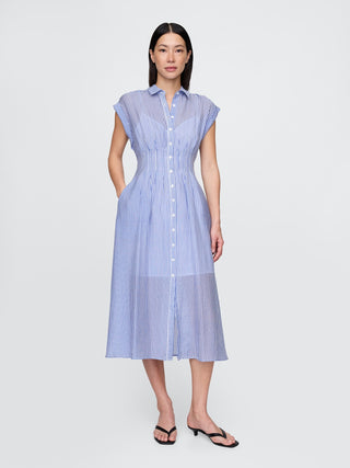 Vestido Camisero con Estampado de Rayas